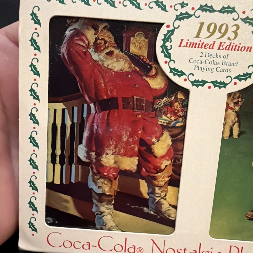 1993 Coca Cola Christmas Limited Edition Tin  2 Decks Playing Cards! - Picture 3 of 5